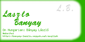laszlo banyay business card